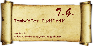 Tombácz Győző névjegykártya